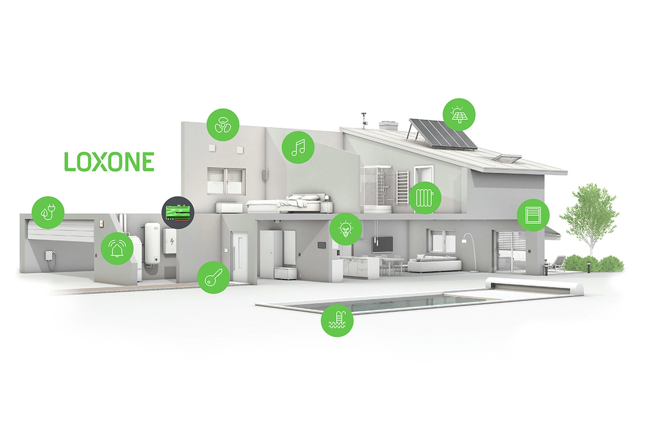 Spokojená rodina v chytrém domě s Loxone